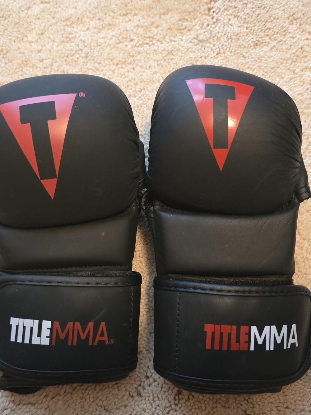 Adult Title Boxing Black and Red MMA Training Gloves